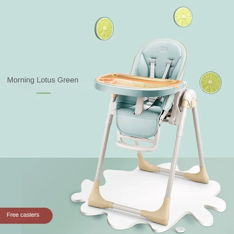 Baby High Chair Waterproof and Antifouling Multifunctional Foldable Portable Eating Chair Can Lying Down Baby Dining Chair