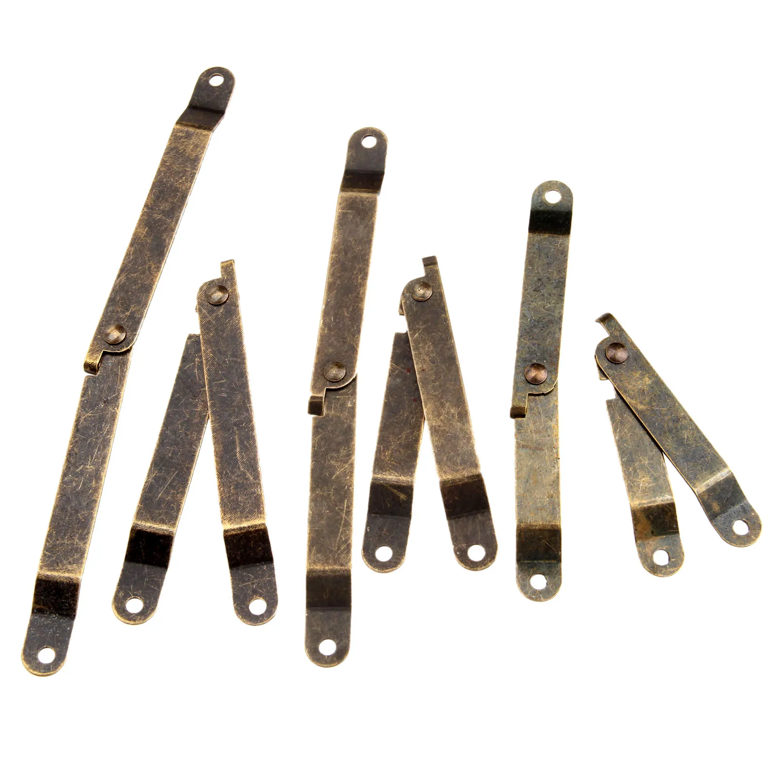 2pcs Antique Bronze Iron Lid Support Hinge w/screw Stay Box Furniture Accessories Display Cabinet 112mm/145mm/172mm Hardware
