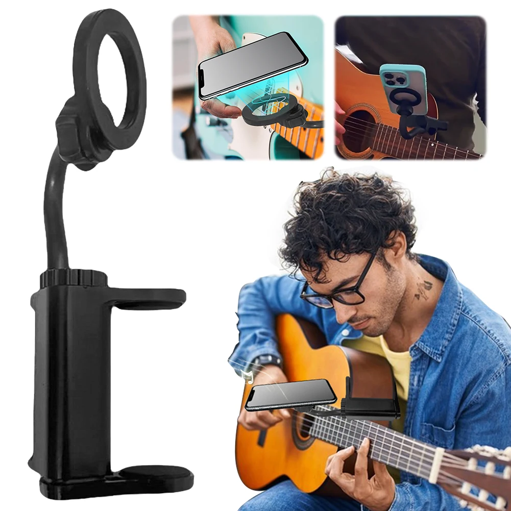 

Magnetic Guitar Phone Mount Adjustable Clamp for Digital Sheet Music and Hands-Free Streaming Devices