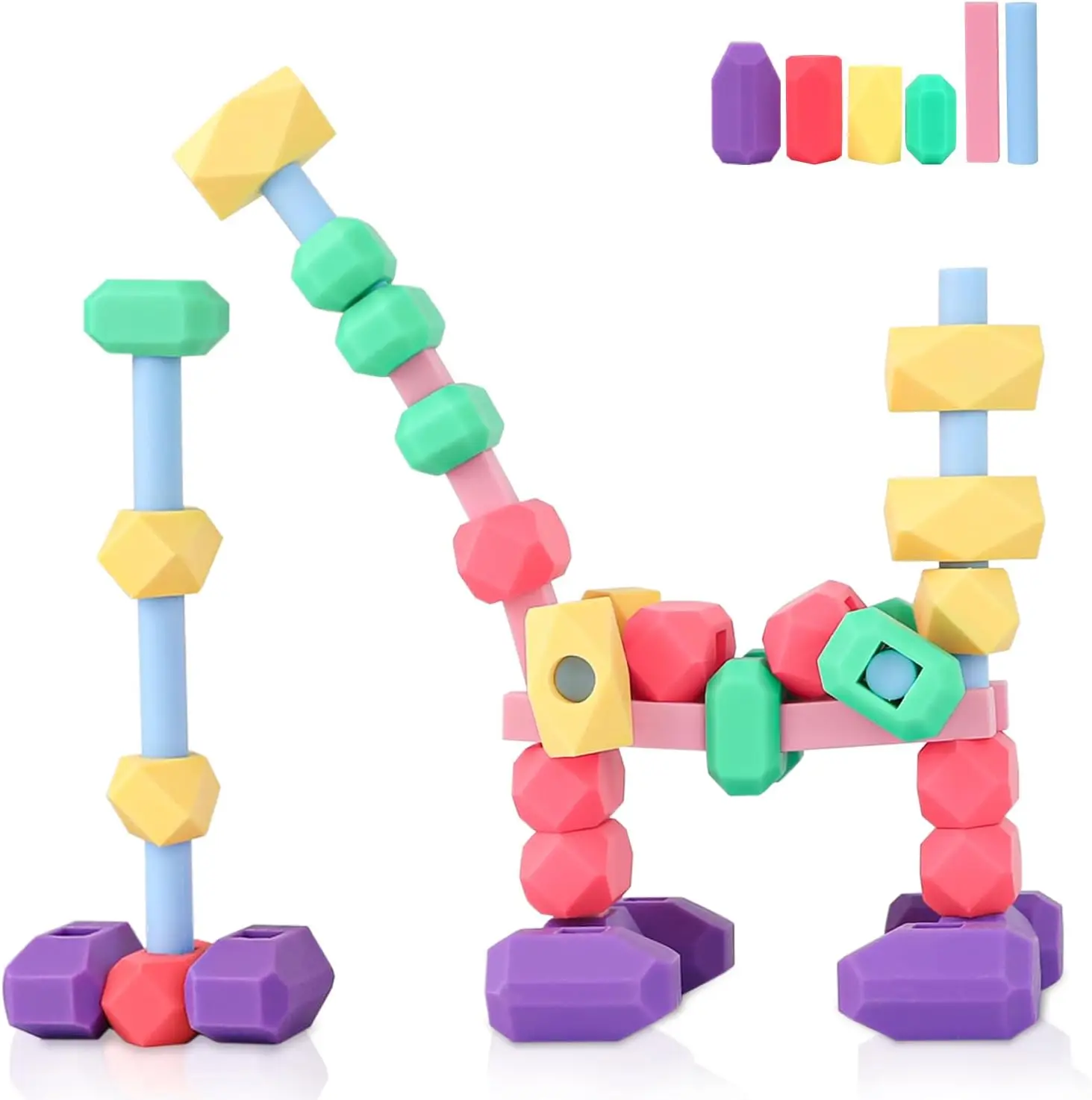 

Сортирующие штабелируемые камни, 24/48 шт. силиконовые строительные блоки, камни для игр, игрушки Монтессори, сенсорные игрушечные блоки