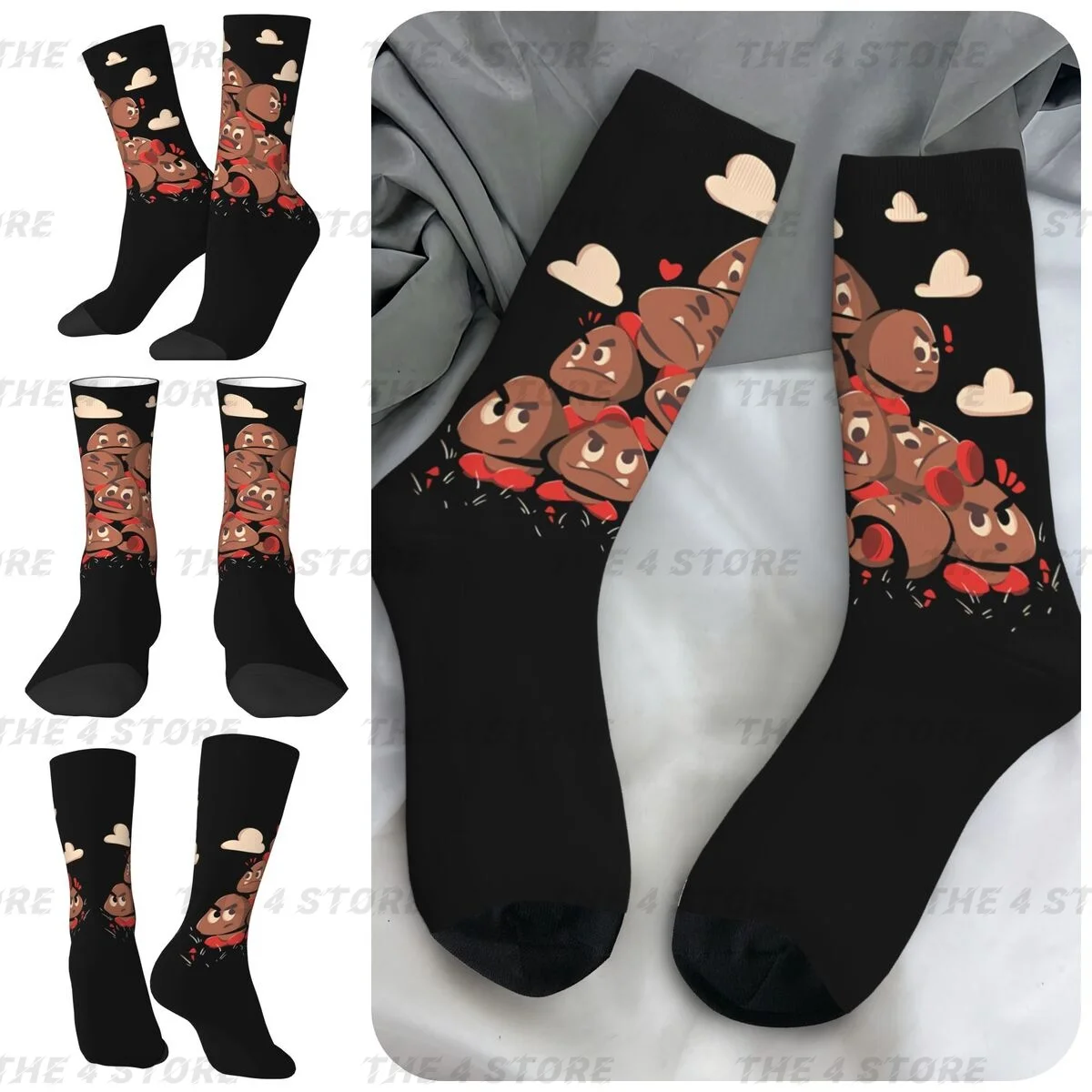 

Goomba High elasticity polyester fiber cosy Unisex Outdoor Happy 3D color printing Socks