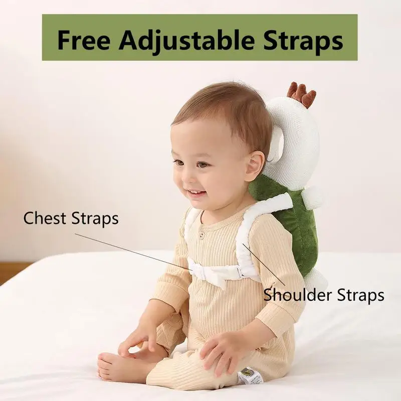 Baby Head Protector Pad, Almofada de Proteção Cabeça da Criança, Almofada Anti-Colisão Respirável Ajustável, Mochila Em Forma De Tartaruga