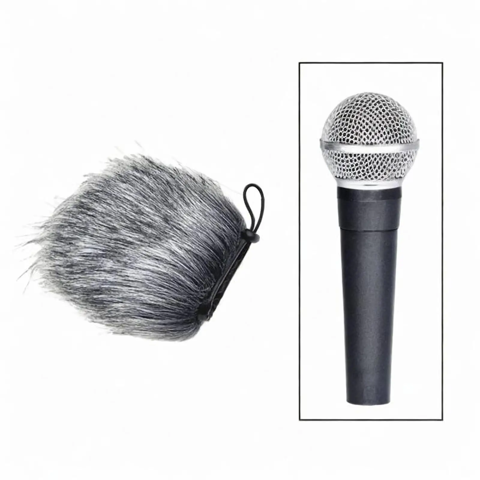 Professional Mic Furry Wind Cover Wind Screen for Podcast Interview Adjustable Soft Muff Fits