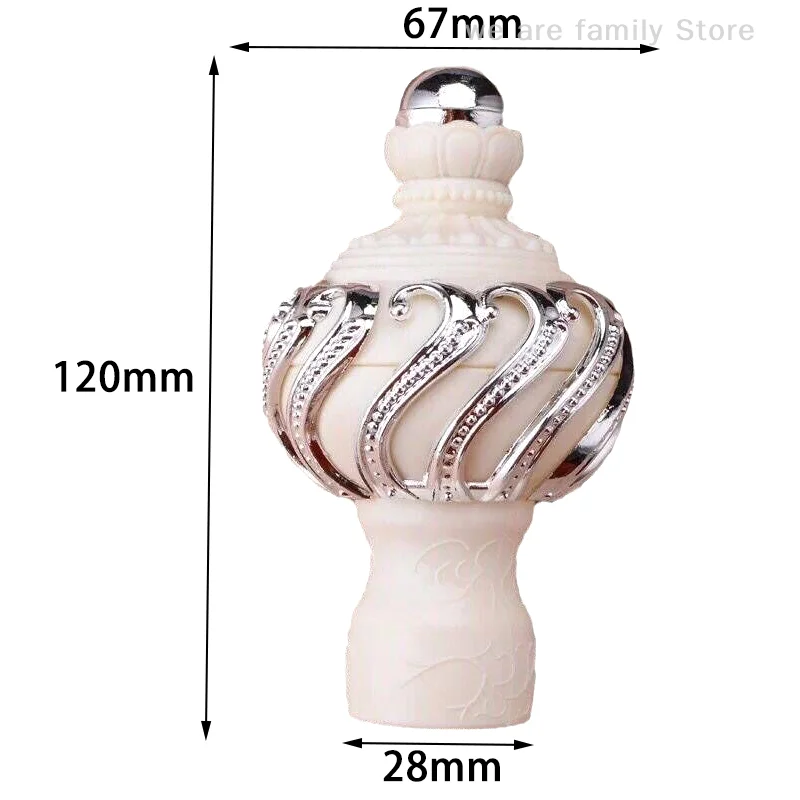 2pcs European Roman Rod Decorative Heads Sealing Plug Curtain Rod Accessories Spiral Curtain Rod Protective Case