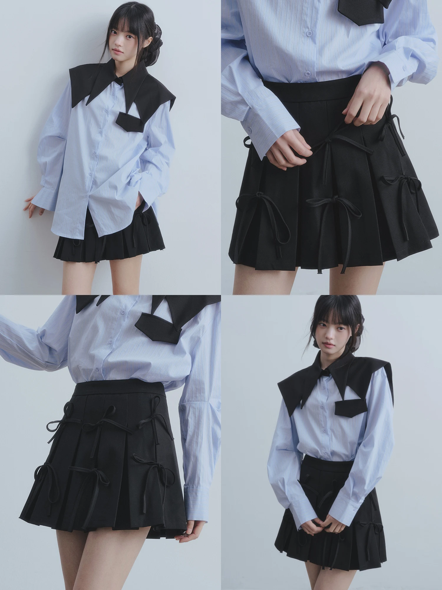 jupe-plissee-dirl-midnight-ballet-2026-avec-nœud-papillon-style-cool-et-doux-coupe-trapeze-longue-pour-jeunes-femmes