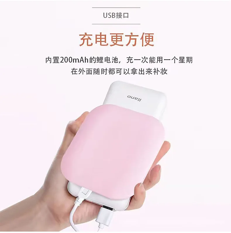 LED 컴팩트 미러 조명 여행용 거울 1X/2X 확대 양면 미니 휴대용 핸드백용 USB C 충전 소녀용