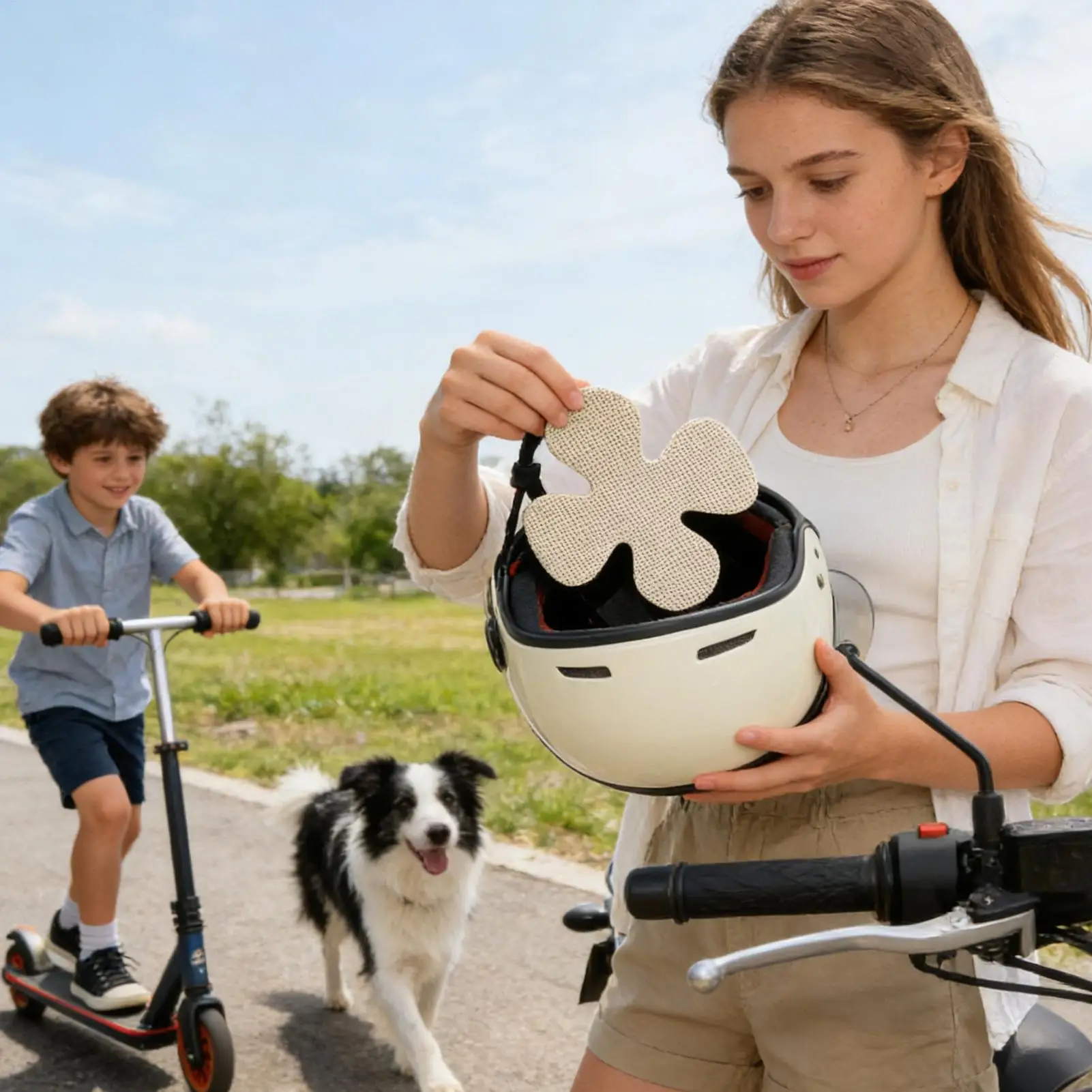 

Motorcycle Helmet Liner Reusable Washable Pad Inserts Helmet Replacement Padding For Men Women Adults Students Friends Outdoor