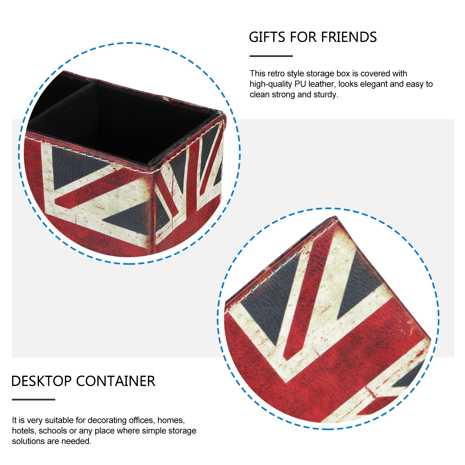 

1pc Pu Desktop Storage Box Pen Holder Organizer Case For Office Supplies Stationery Container Pencil Holder Waterproof