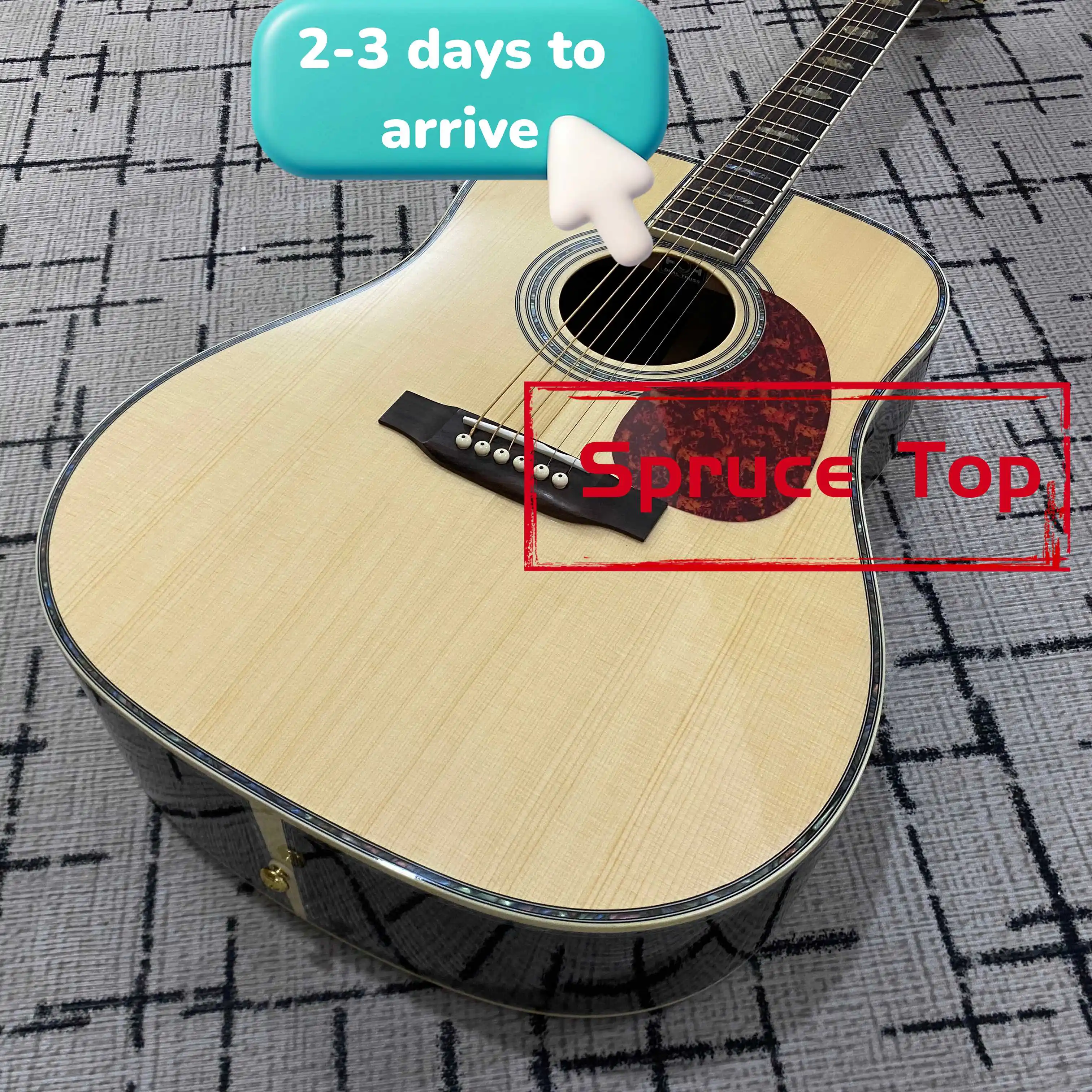 

Quality Assurance D-45 Original Guitar Rosewood Fingerboard Folk Blues Style