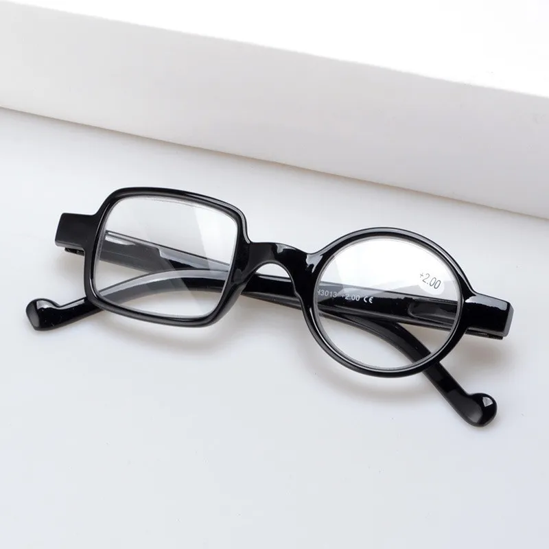 Irregularity Round&Square Reading Glasses Asymmetrical Resin Presbyopic Glasses Reading Eyeglasses Men Women +1.0+1.5 to +3.5