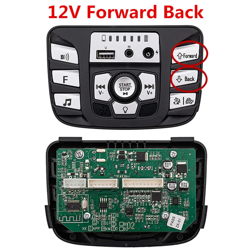 Fuente de alimentación de vehículo eléctrico para niños, interruptor de Control Central, Monitor de potencia de música multifuncional, Bluetooth,