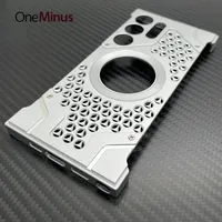 Metal Alloy Armor For Samsung Galaxy S24 Ultra Case Frameless 23 U Shockproof Cover Cooling Back Built-in Magnetic Core Shell