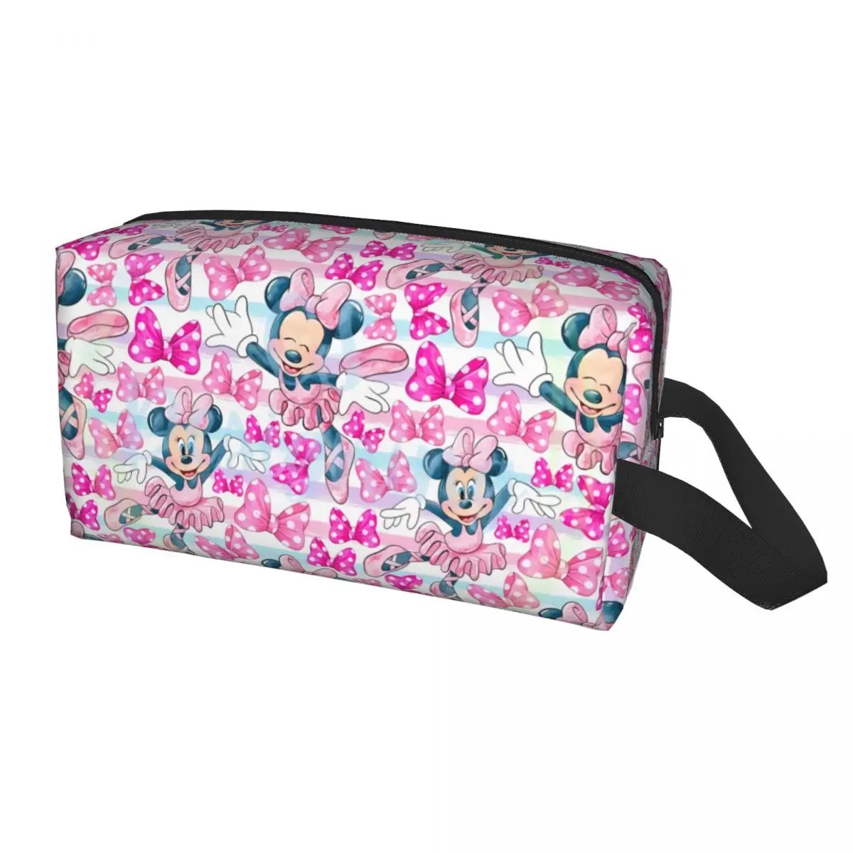 Custom Minnie Mickey Mouse Travel Cosmetic Bag Women Makeup Toiletry Organizer Lady Beauty Storage Dopp Kit