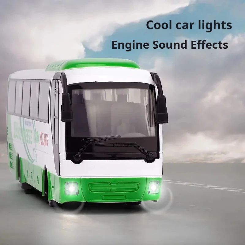 Large Double Decker Remote Control Bus Rechargeable Wireless Controller Realistic Toy With LED Lights Engine Sound For Kids Boys