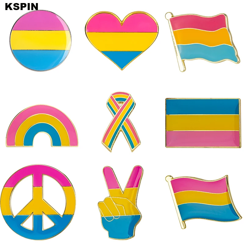 Pansexual Pride Metal Flag Pin Badge Decorative Brooch Pins for Clothes XY0135-1