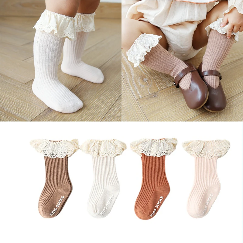 

Baby Socks Newborn Lace Socks Baby Girl Knee High Long Infant Toddler Children Kids Non-slip Floor Socks Baby Stuff Accessories