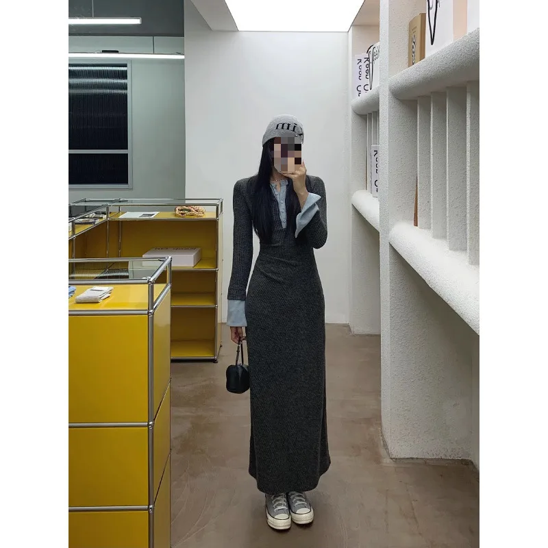 Women's Knee Length Pullover material texture close-up showing vertical ribbed knit structure and brushed soft finish