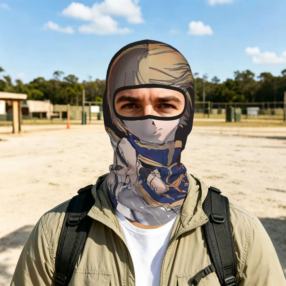 Anime HXH Hunter X Hunter Kurapika Breathable Thin Balaclava Full Face Mask Sun Protection Neck Gaiter For Motorcycle Cycling
