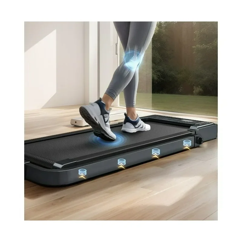 

Walking Pad Treadmill With Handle Bar Stable Structure Under Desk Portable Foldable Design For Home Daily Fitness Safe