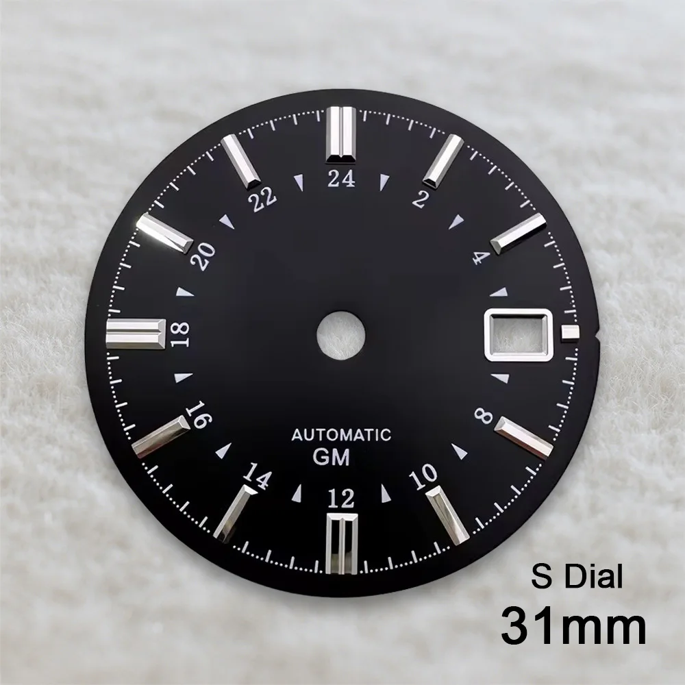 High-Quality 31mm S/G S Logo Dial Fit NH35 Japan Movement Sunburst/Matte Solid Nail Dial Watch Modification Accessories