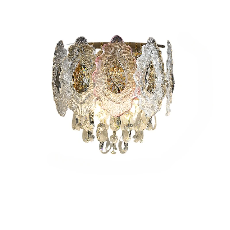 

Light luxury single-headed crystal chandelier aisle light restaurant bar entrance chandelier glass wall light