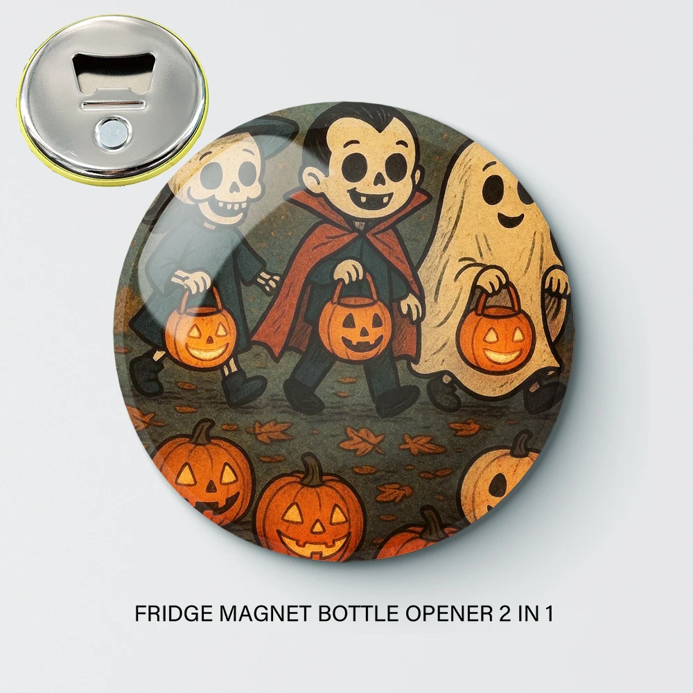 فتاحة زجاجات صفيح على شكل شبح فن الهالوين ومغناطيس الثلاجة - أداة مطبخ منزلية 2 في 1 H069-072