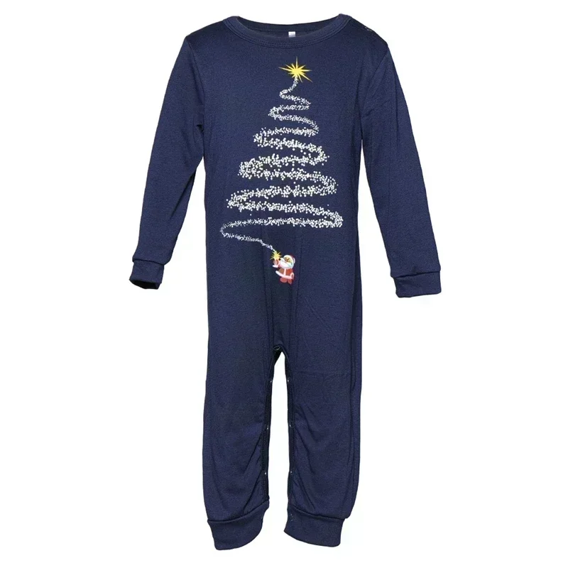 Christmas Family Matching Pajamas Set Firework Print Mom Dad Kids Home Clothes Warm Soft Sleepwear Baby&Dog Romper Pjs Xmas Look