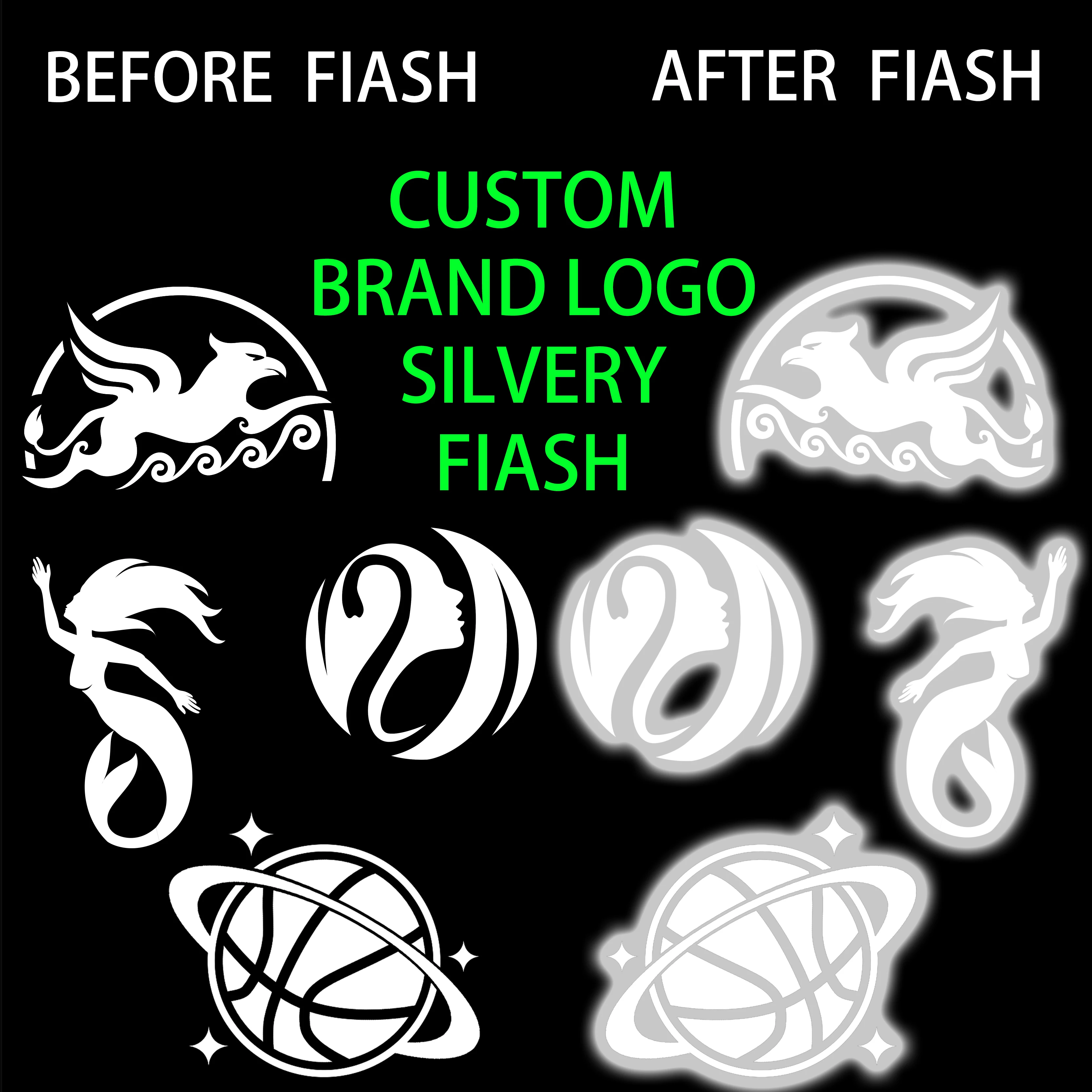 Printing Silver Rainbow Color NEW Fashion Brand logo DIY Iron on Reflective Label Vinyl  Reflective heat transfer  for clothing