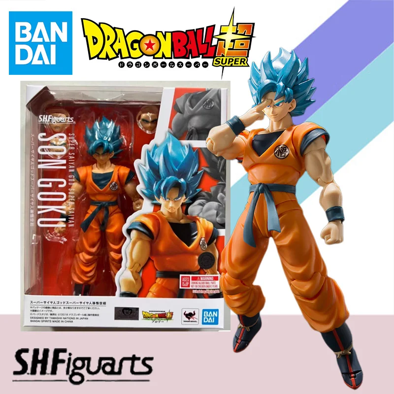 

Фигурка «Драконий жемчуг» Bandai, оригинальная экшн-фигурка S.H. Фигуртс SHF, супер Гоку, супер сайян, Бог, аниме, Готовая модель, набор игрушек в подарок