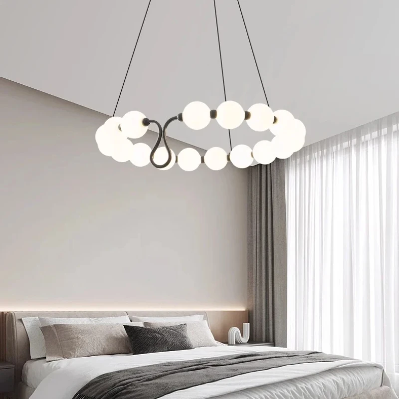 

Magic Bean Acrylic Spheres chandelier Ceiling lustre, Height Adjustable suitable for Bedroom decoration LED RC remote dimming