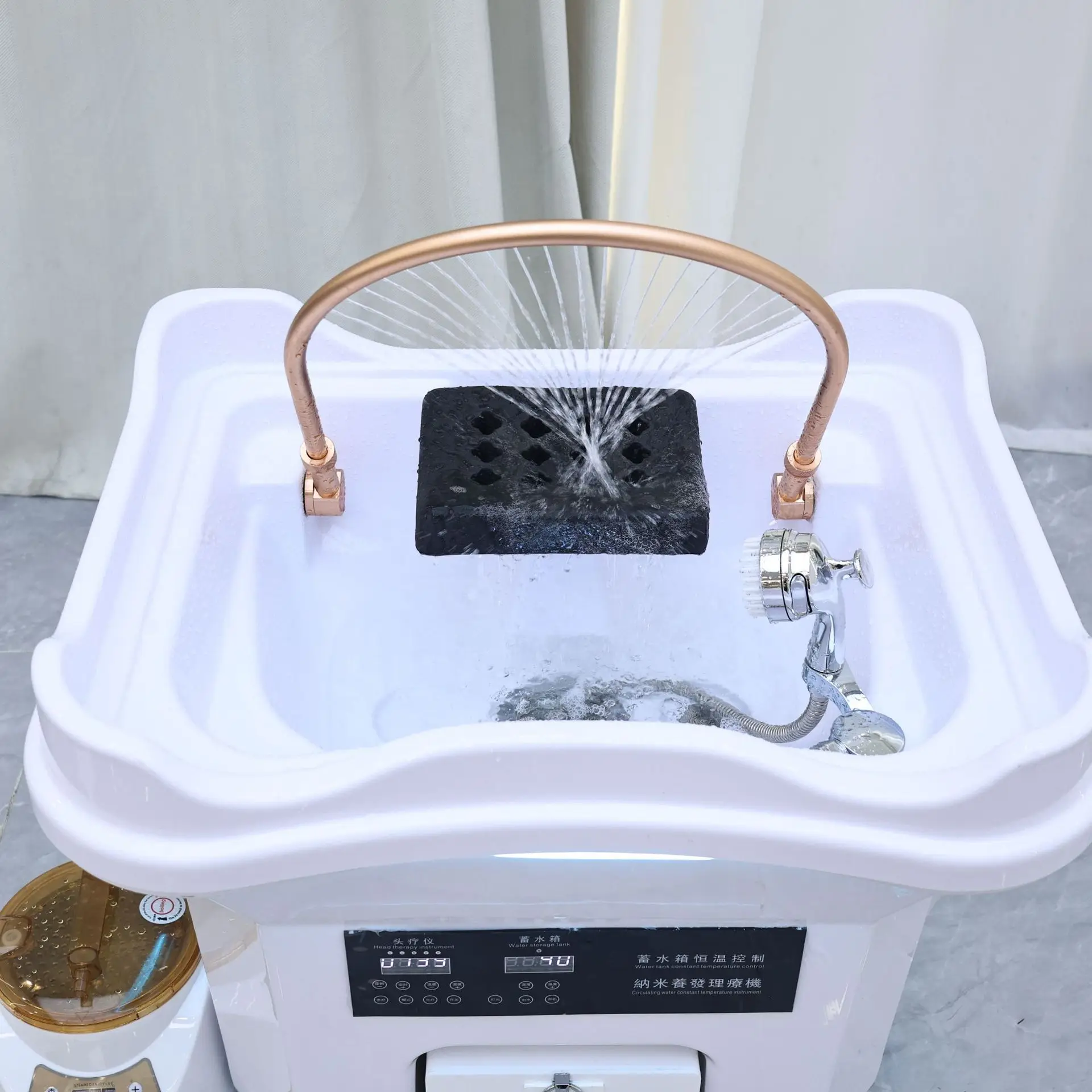 

Water storage mobile head therapy instrument splicing water circulation shampoo bed grafting beauty bed beauty salon