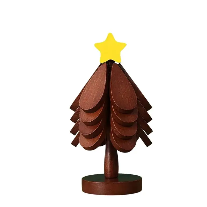 Kitchen Insulation Mat Christmas Tree Shaped Solid Wood Dining Table Anti Scalding Coasters Pot Mat Home Decoration