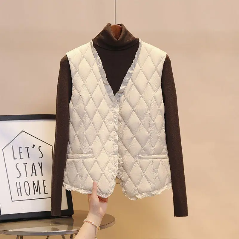 

Xu White Du пуховый жилет Lightweight ort Sle Women's Jaet Осень-зима Новый Sle Commute Sle Slim Fit из полиэстера ...