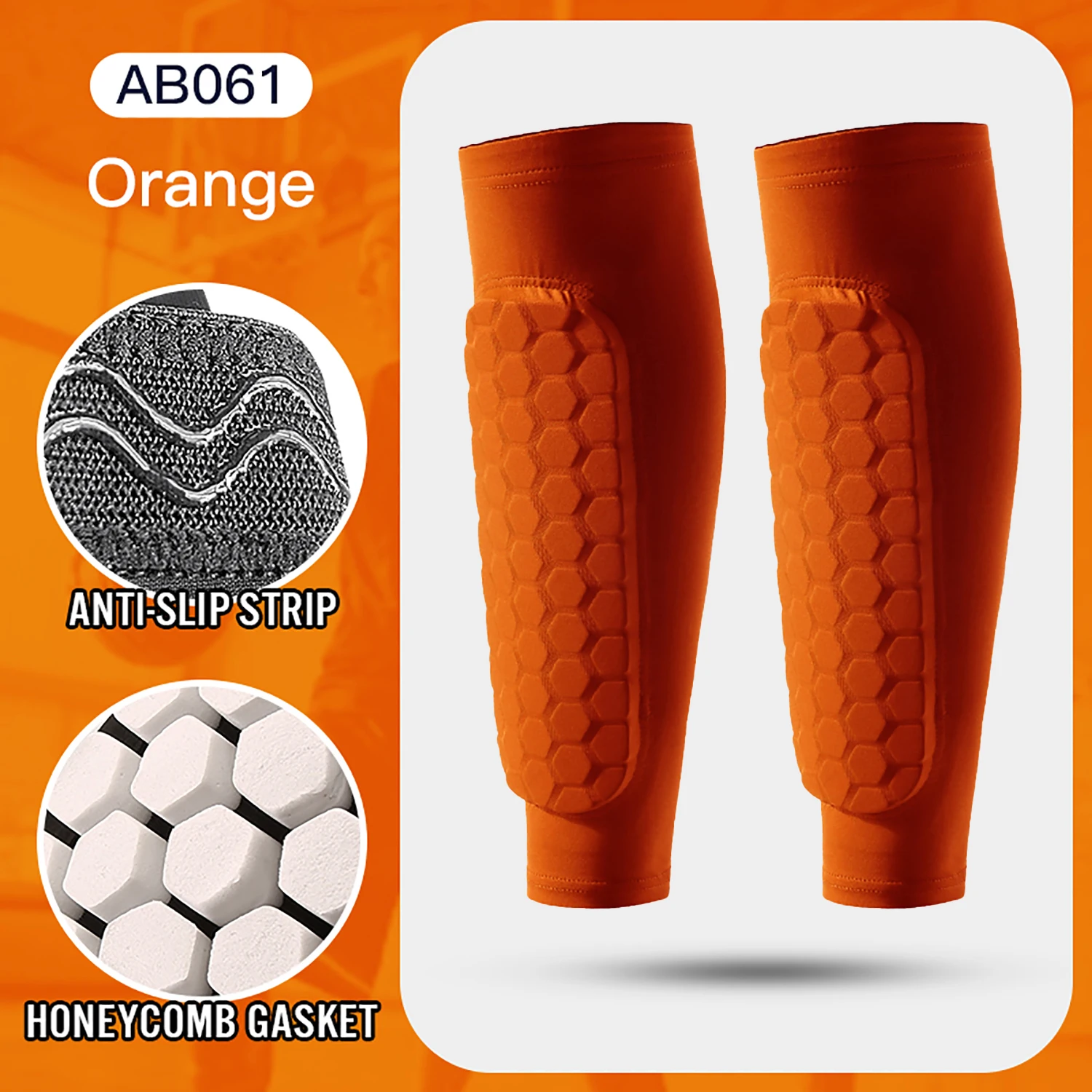 Voetbal scheenbeschermer sokken mouwen met schuim, kuitcompressiemouw honingraatpads, sportlegging en voetbaluitrusting