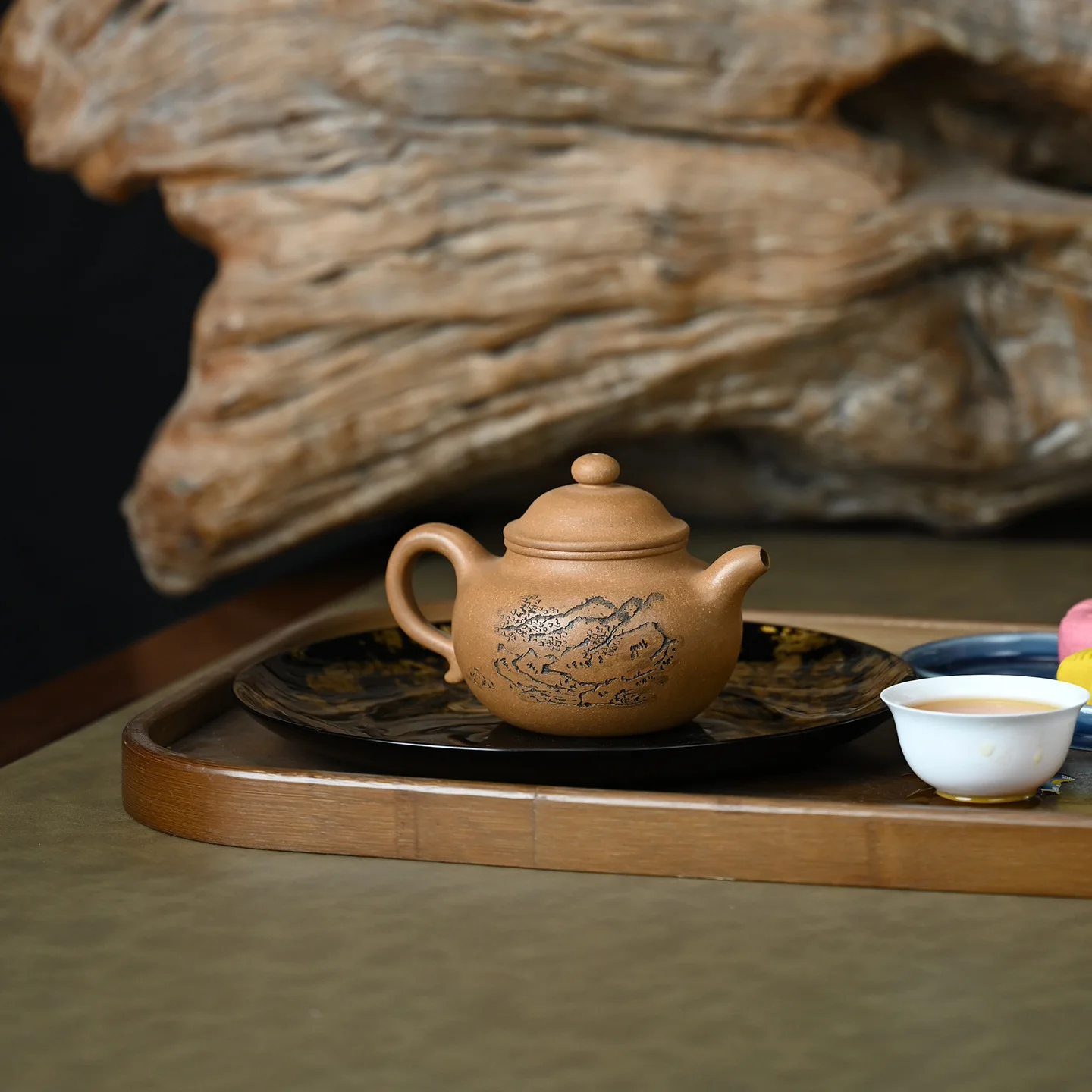 Purely Hand-Carved Zen-Inspired Lotus Seed Design From Raw Ore Yixing Purple Clay Teapot For Personal Use 200ML