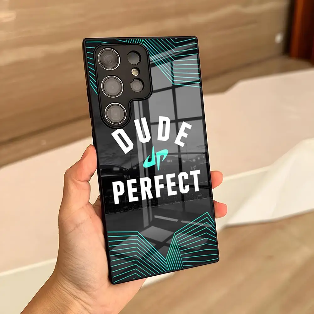 

Чехол для телефона Cool Sport Dude Perfect для S25 Ultra Samsung S24 Fe S22 S20 S23 21 Plus A54 A34 A53 A16 Стеклянная крышка