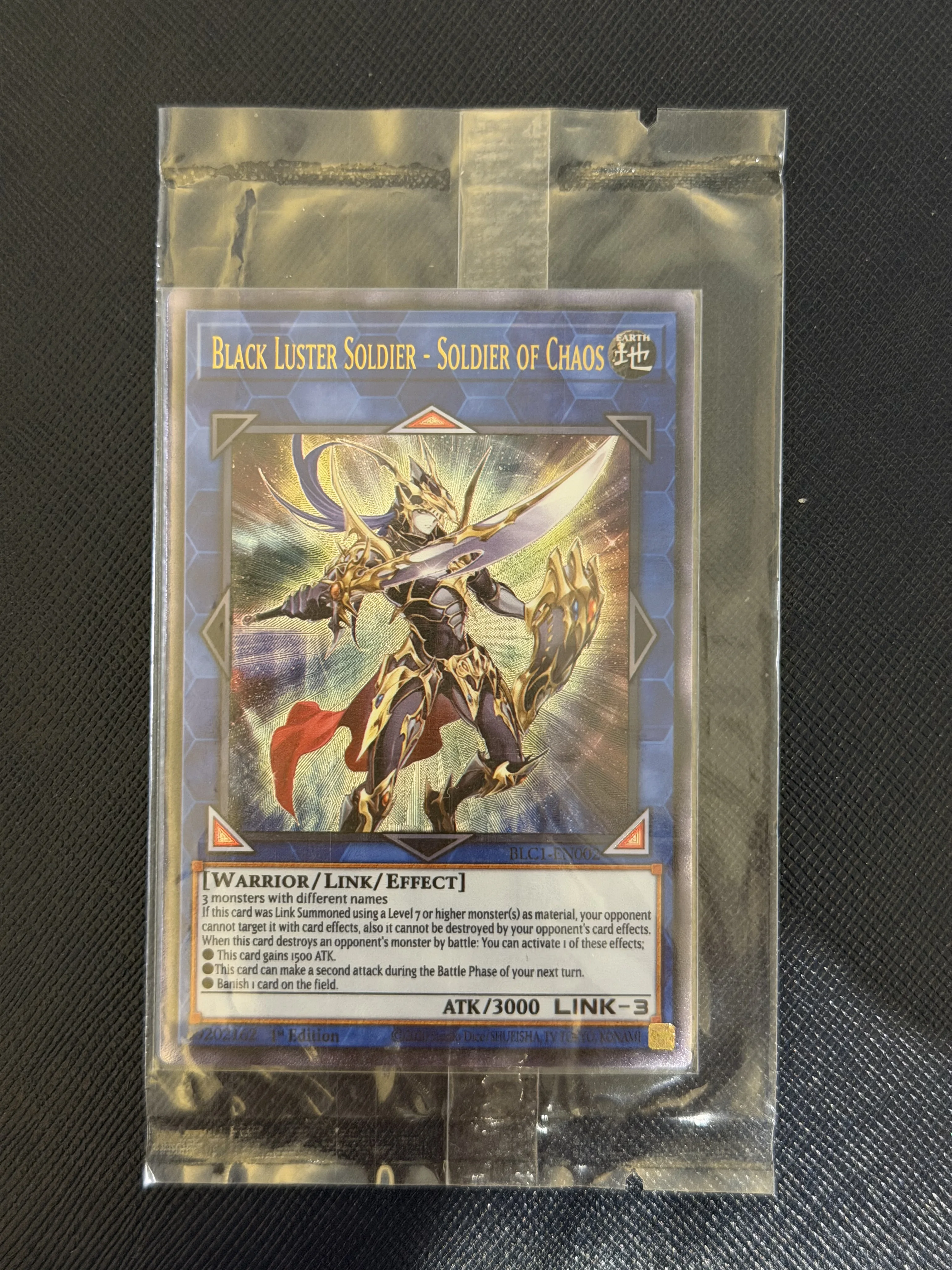 

Yu-Gi-Oh! DIY Custom Card Black Luster Soldier - Soldier of Chaos BLC1-EN002 1st Edition Holographic Collectible Gift for Anime