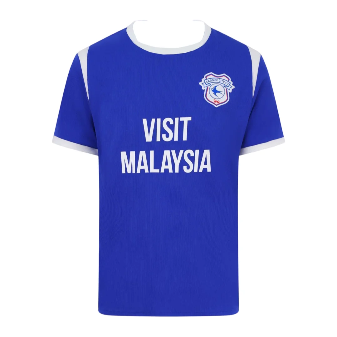 2026-2027 New Cardiff City Football Jersey 3D Print Short Sleeve Blue Football Shirt Breathable Sports Training Family Matching