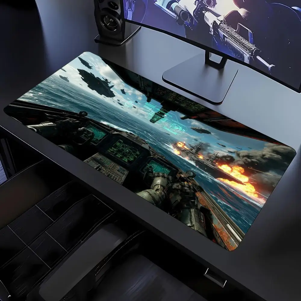 Large Extended Military Aircraft Cockpit Mouse Pad Thick Non‑Slip Rubber Mat For Precise Mouse Control Gaming Laptop Computer