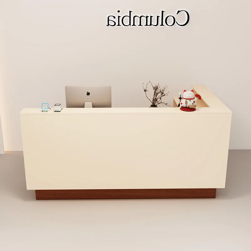 Wood Counter Reception Desks Commericial Receptionist Modern Service Reception Desks Elegant Welcome Scrivania Office Furniture
