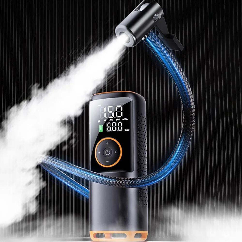 

Портативный воздушный компрессор для накачивания шин на квадратный дюйм с манометром для автомобилей, велосипедов, мотоциклетных шин, шариков и т. д.