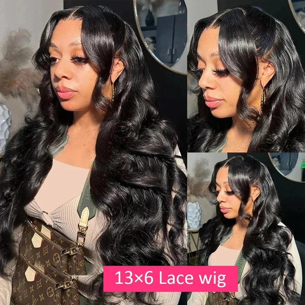 40 بوصة الجسم موجة الدانتيل الجبهة الباروكات البرازيلي الشعر البشري قبل قطعها الأسود 250 الكثافة 13x6 Hd شعر بشري أمامي شفاف