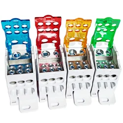 1Pcs Din Rail UKK125A Terminal Block 1 in Many Out Distribution Box Universal Electric Wire Connector Red Yellow Blue Green