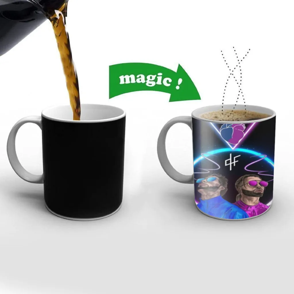 

Rapper PNL QLF Singer Coffee Mugs Creativ Color Changing Milk Tea Cup Ceramic Magic Heat Sensitive Mug Gifts