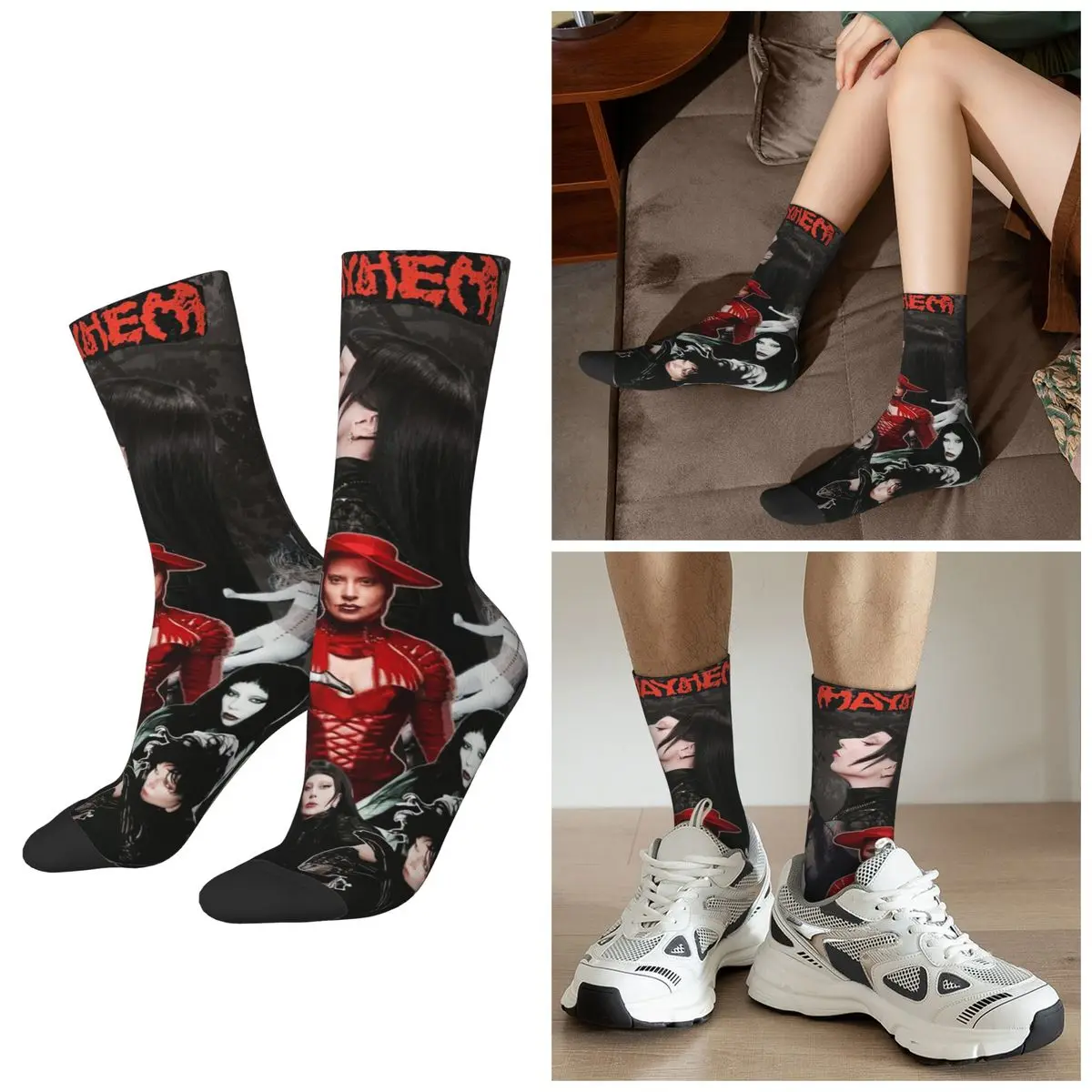 

All Seasons Lady Gaga Socks Harajuku Sport Middle Tube Socks Funny Stockings for Men Women Gifts