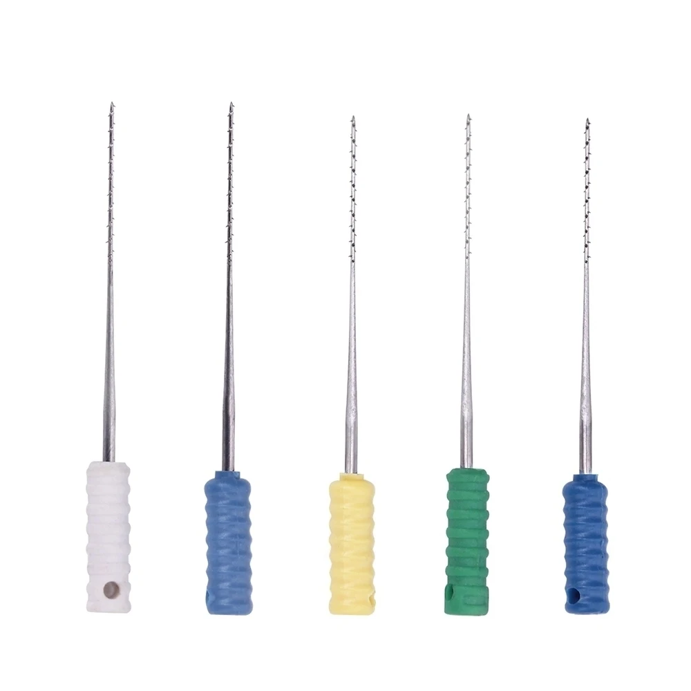 5Packs Dental Endodontic Root Canal Cleaning Barbed Broaches Hand Use Files 25mm 10Pcs/Pack Dentistry Tools