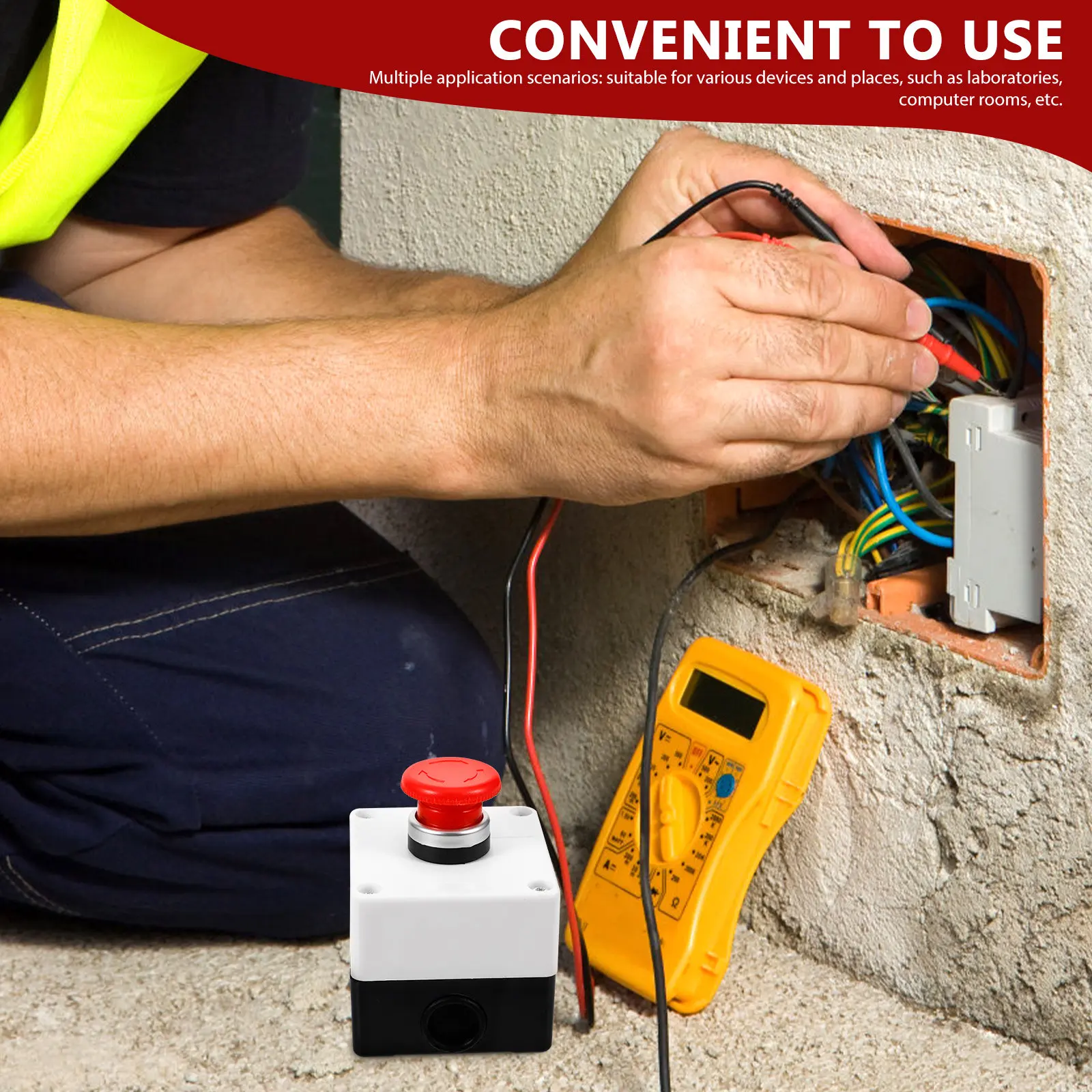 Boîte d'urgence avec bouton-poussoir momentané pour la sécurité industrielle, équipement de station de contrôle industrielle, interrupteur d'arrêt d'urgence