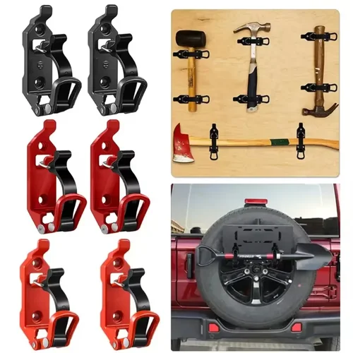 Imagen 2 del producto Soporte de fijación de herramientas, soporte de montaje en pared, pala, hacha, abrazadera de liberación rápida, soporte de pala, accesorios para el hogar, coche, RV, barco, 2-4 Uds.