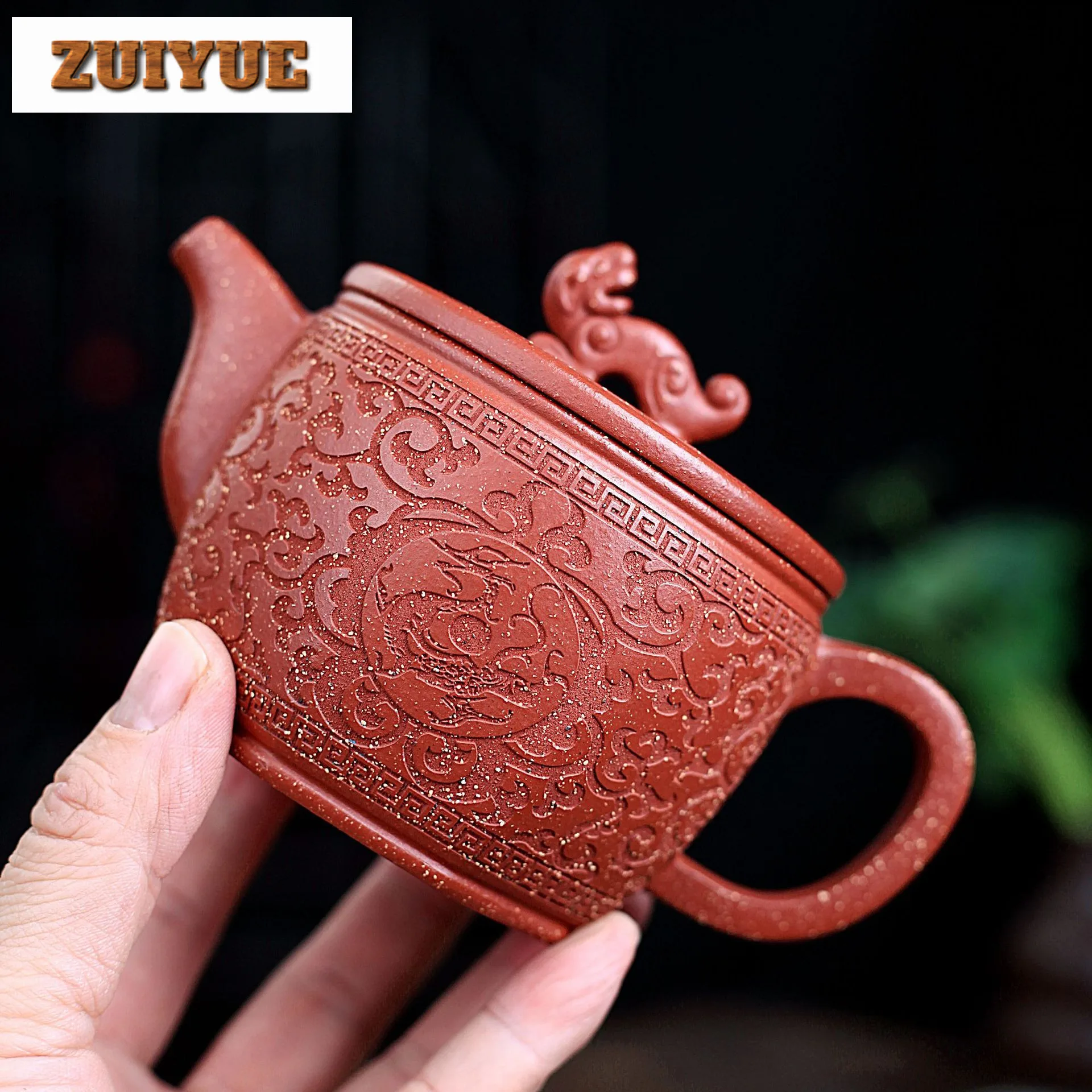 290 مللي أباريق الشاي التقليدية Yixing الأرجواني الطين اليدوية المثمن وعاء عيار كبير الخام الخام الإنحدار الطين غلاية Zisha طقم شاي الشاي #3