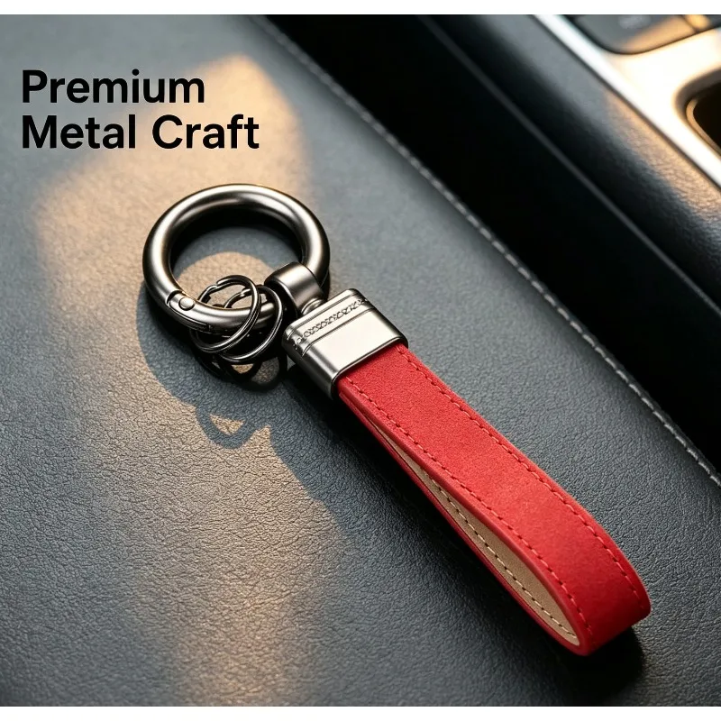 Microfiber Leather Car Keychain Universal Auto Accessory Exquisite Gift Key Charm Ornament for Men Women